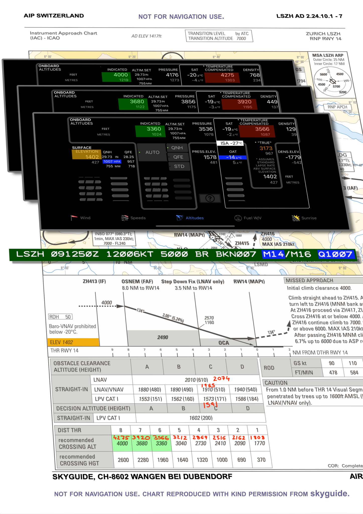 Approach Temperature Table ALTITUDES – E6BJet Flight Computer App